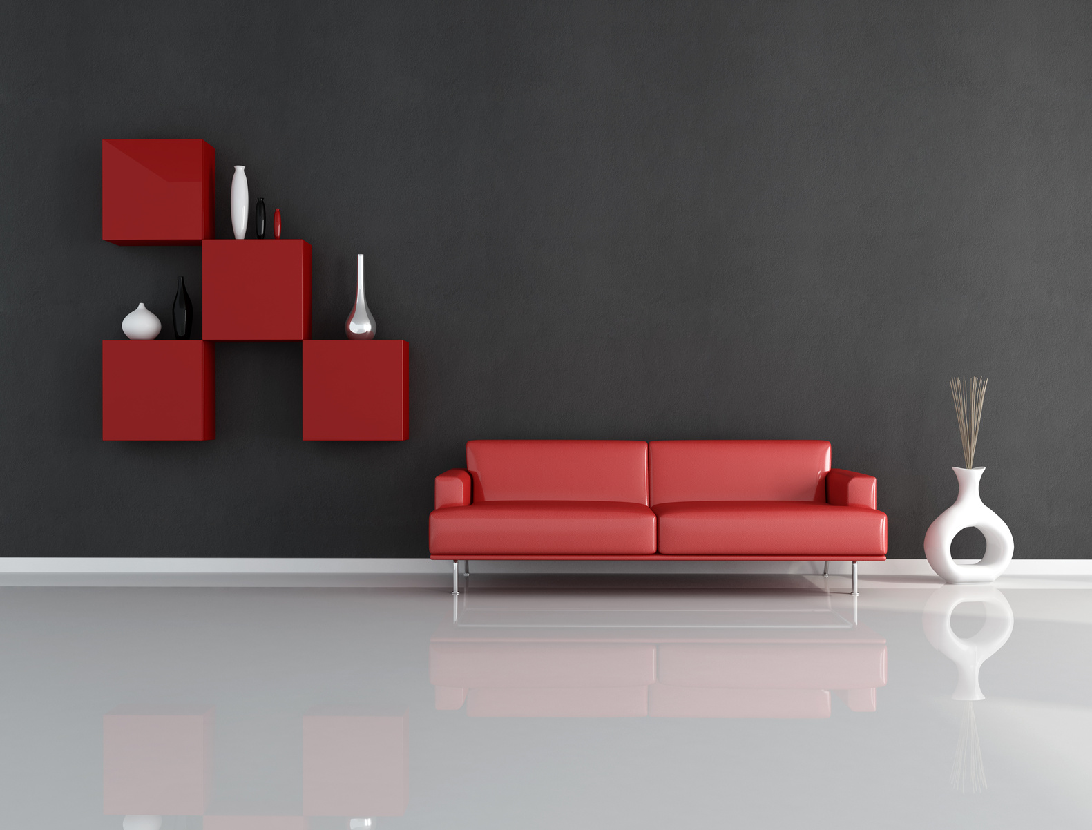 red and black lounge